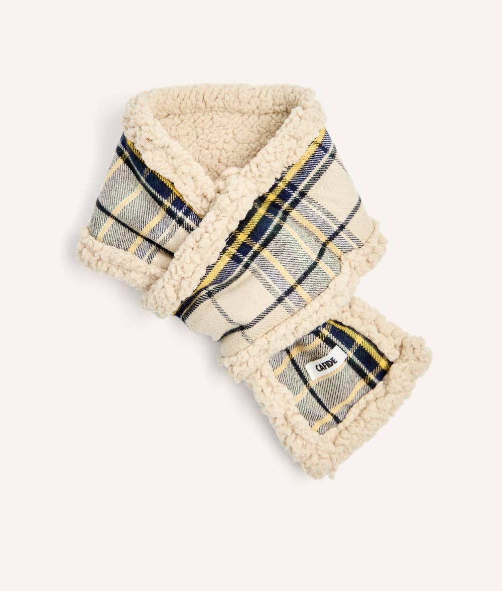 Mica | Tartan Dog Scarf – Beige