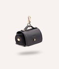 CAFIDE Jala black vegan leather dog waste bag holder with compact pouch design